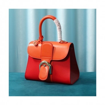 Delvaux 2020 Brillant Leather Tote Shoulder Bag,20CM - 델보 2020 브리앙 레더 토트 숄더백,DVB0352.20CM,레드오렌지