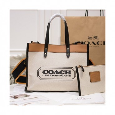 Coach 2020 Ladies Tote Shoulder Shopper Bag,30cm - 코치 2020 여성용 토트 숄더 쇼퍼백 COAB0256,30cm,베이지