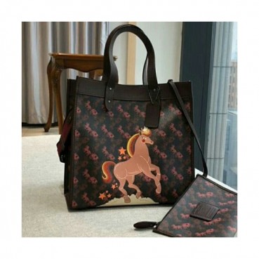 Coach 2020 Ladies Tote Shoulder Shopper Bag,30cm - 코치 2020 여성용 토트 숄더 쇼퍼백 COAB0253,30cm,블랙