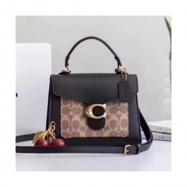 Coach 2020 Leather Tote Shoulder Bag,20cm - 코치 2020 레더 토트 숄더백 COAB0232,20cm,블랙