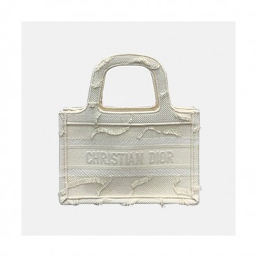 Dior 2019 Women Canvas Book Tote Shopper Bag ,23CM - 디올 2019 여성용 캔버스 북 토트 쇼퍼백  DIOB0585,23CM,화이트