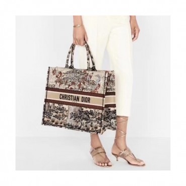 Dior 2020 Woman Canvas Book Tote Shopper Bag,41.5CM - 디올 2020 여성용 캔버스 북 토트 쇼퍼백 DIOB0565,41.5CM,베이지