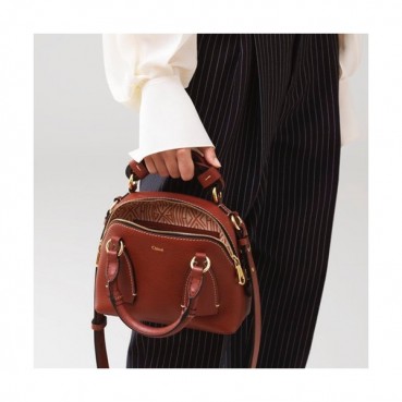 Chole 2020 Daria Leather Tote Shoulder Bag, 22cm -  끌로에 2020 다리아 레더 체인 토트 숄더백,CLB0202,22cm,브라운