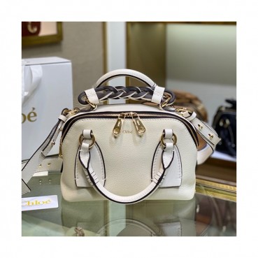 Chole 2020 Daria Leather Tote Shoulder Bag, 22cm -  끌로에 2020 다리아 레더 체인 토트 숄더백,CLB0199,22cm,화이트
