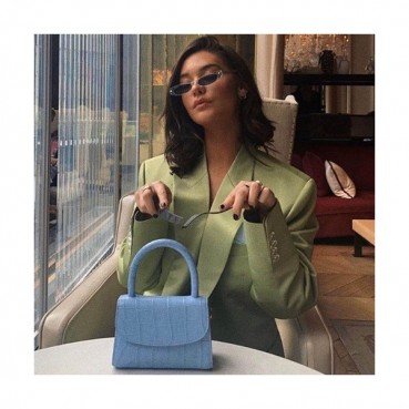 By Far 2019 Leather Tote Shoulder Bag,17cm - 바이 파 2019 레더 토트 숄더백 BYFB0056,17cm,스카이블루