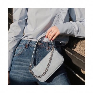 By Far 2020 Leather Tote Shoulder Bag,18cm - 바이 파 2020 레더 토트 숄더백 BYFB0041,18cm,스카이블루