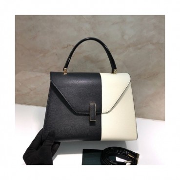 Valextra 2020 Epsom Leather Tote Shoulder Bag,26CM - 발렉스트라 2020 엡송 레더 토트 숄더백,VALB0130,26CM,화이트블랙