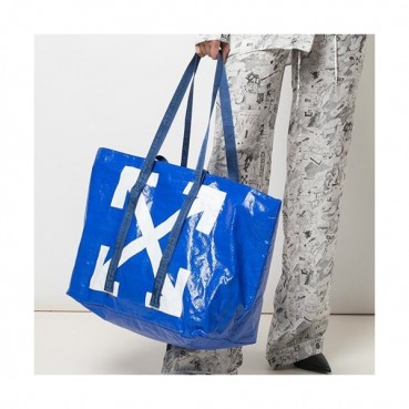 Off White 2020 Tote Shoulder Shopper Bag - 오프화이트 2020 남여공용 토트 숄더 쇼퍼백 OFFB0109,48cm,블루