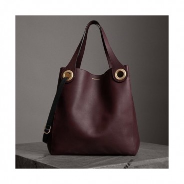 Burberry 2020 Leather Tote Shoulder Shopper Bag, 41cm - 버버리 2020 여성용 레더 토트 숄더 쇼퍼백 ,BURB0487,41cm,와인