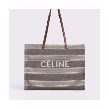Celine 2020 Canvas Tote Shopper Bag,43CM - 셀린느 2020 캔버스 토트 쇼퍼백 ,193953,43CM,브라운