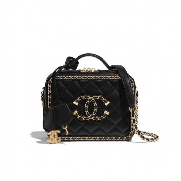 Chanel 2020 Leather Chain Tote Shoulder Cross Bag,18CM - 샤넬 2020 레더 체인 토트 숄더 크로스백,CHAB1497,18CM,블랙