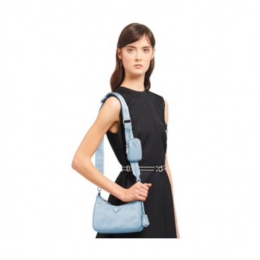 Prada 2020 Nylon Hobo Tote Shoulder Bag,22CM - 프라다 2020 나일론 호보 토트 숄더백,PRAB0118, 22cm,스카이블루