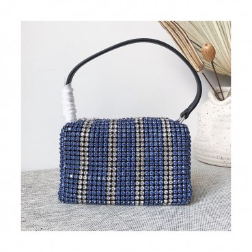 Alexander Wang 2020 Cubic & Leather Tote Shoulder Bag,19cm - 알렉산더왕 2020 큐빅 & 레더 토트 숄더백 AWB0051,19cm,블루