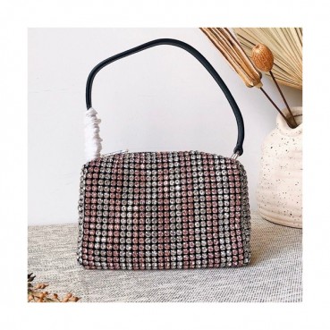 Alexander Wang 2020 Cubic & Leather Tote Shoulder Bag,19cm - 알렉산더왕 2020 큐빅 & 레더 토트 숄더백 AWB0050,19cm,핑크