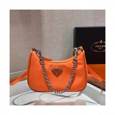 Prada 2020 Nylon Mini Hobo Tote Shoulder Bag,15CM - 프라다 2020 나일론 미니 호보 토트 숄더백,PRAB0112,15cm,오렌지