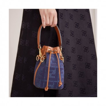 Fendi 2020 Mon Tresor Bucket Tote Shoulder Bag ,18CM - 펜디 2020 몬 트레조 버킷 토트 숄더백  FENB0529,18CM,블루