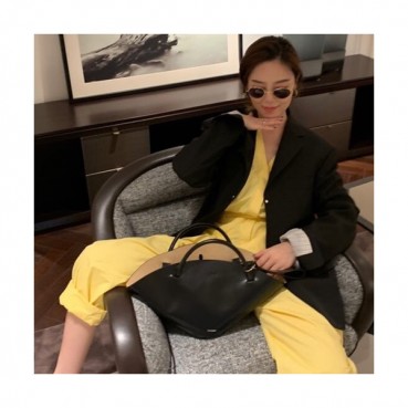 Jil Sander 2020 Sombrero Leather Small Tote Bag,42cm - 질샌더 2020 솜브레로 여성용 레더 스몰 토트백 JILB0020,42cm,블랙