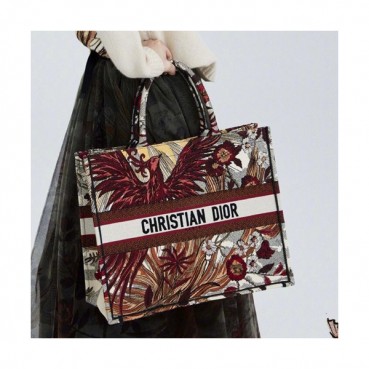 Dior 2020 Woman Canvas Book Tote Shopper Bag,41.5CM - 디올 2020 여성용 캔버스 북 토트 쇼퍼백 DIOB0547,41.5CM,레드