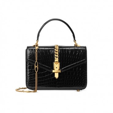 Gucci 2020  Sylvie 1969 Tote Shoulder Bag,20CM - 구찌 2020 실비 1969 토트 숄더백 589479,GUB1070,20cm,블랙