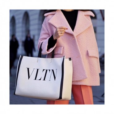 [실용성 200%]Valentino 2020 Canvas Tote Shopper Bag,37CM - 발렌티노 2020 캔버스 토트 쇼퍼백,VTB0976,37CM,아이보리