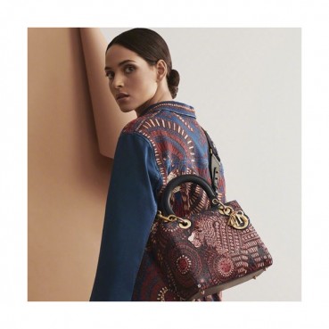 Dior 2020 Lady Dior Tote Shoulder Bag,24CM - 디올 2020 레이디 디올 토트 숄더백 DIOB0544,24CM,네이비레드(금장)