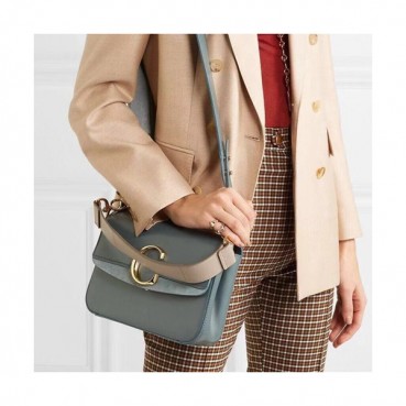 Chole 2020 C Leather Tote Shoulder Bag, 24cm -  끌로에 2020 C 레더 토트 숄더백,CLB0181,24cm,블루