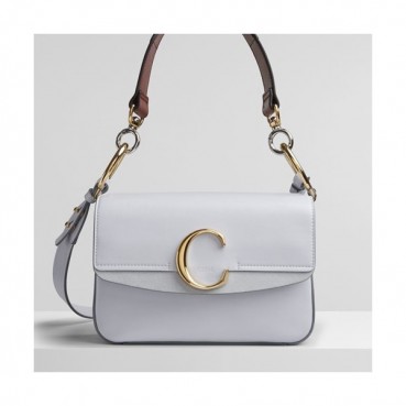 Chole 2020 C Leather Tote Shoulder Bag, 24cm -  끌로에 2020 C 레더 토트 숄더백,CLB0180,24cm,화이트