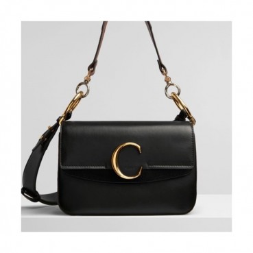 Chole 2020 C Leather Tote Shoulder Bag, 24cm -  끌로에 2020 C 레더 토트 숄더백,CLB0178,24cm,블랙