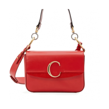 Chole 2020 C Leather Tote Shoulder Bag, 24cm -  끌로에 2020 C 레더 토트 숄더백,CLB0177,24cm,레드