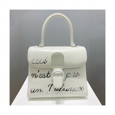 Delvaux 2020 Brillant Leather Tote Shoulder Bag,28 CM - 델보 2020 브리앙 레더 토트 숄더백,DVB0337.28 CM,화이트
