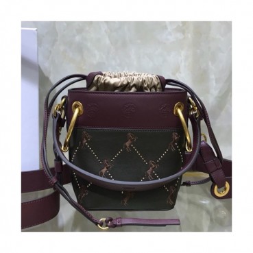 Chole 2020 Roy Leather Bucket Tote Shoulder Bag, 20cm -  끌로에 2020 로이 레더 버킷 토트 숄더백,CLB0161,20cm,카키