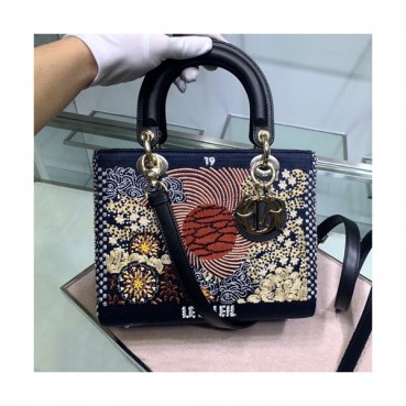 Dior 2020 Lady Dior Tote Shoulder Bag,24CM - 디올 2020 레이디 디올 토트 숄더백 DIOB0509,24CM,네이비(금장)