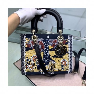 Dior 2020 Lady Dior Tote Shoulder Bag,24CM - 디올 2020 레이디 디올 토트 숄더백 DIOB0508,24CM,네이비(금장)