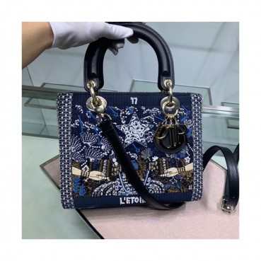Dior 2020 Lady Dior Tote Shoulder Bag,24CM - 디올 2020 레이디 디올 토트 숄더백 DIOB0507,24CM,네이비(금장)