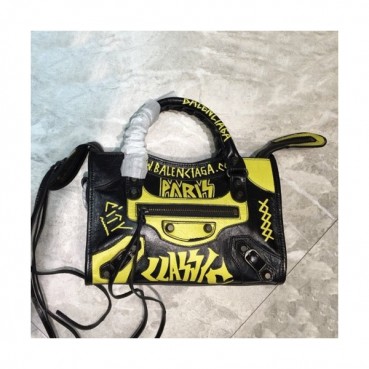Balenciaga 2020 Graffiti Classic City Leather Small Tote Shoulder Bag,24CM - 발렌시아가 2020 그래피티 클래식 시티 레더 스몰 토트 숄더백,BGB0546,24CM,블랙