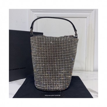 Alexander Wang 2020 Cubic & Leather Tote Shoulder Bag,20cm - 알렉산더왕 2020 큐빅 & 레더 토트 숄더백 AWB0042,20cm,블랙(화이트큐빅)