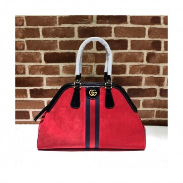 Gucci 2020 Large Re Belle Suede Top Handle Tote Bag,51CM - 구찌 2020 라지 르벨 스웨이드 탑핸들 토트백 515937 ,GUB0992 ,51cm,레드