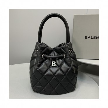 Balenciaga 2020 Leather Bucket Tote Shoulder Bag,21CM - 발렌시아가 2020 레더 버킷 토트 숄더백,BGB0541,21CM,블랙