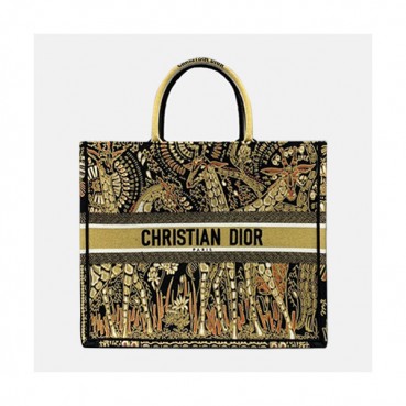 Dior 2019 Woman Canvas Book Tote Shopper Bag,41.5CM - 디올 2019 여성용 캔버스 북 토트 쇼퍼백 DIOB0502,41.5CM,옐로우