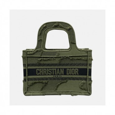 Dior 2019 Women Canvas Book Tote Shopper Bag ,23CM - 디올 2019 여성용 캔버스 북 토트 쇼퍼백  DIOB0497,23CM,그린