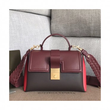 Bottega Veneta 2019 Piazza Large Tote Shoulder Bag,25cm - 보테가 베네타 2019 피아짜 라지 토트 숄더백, 567209,BVB0509,25cm,와인+다크브라운