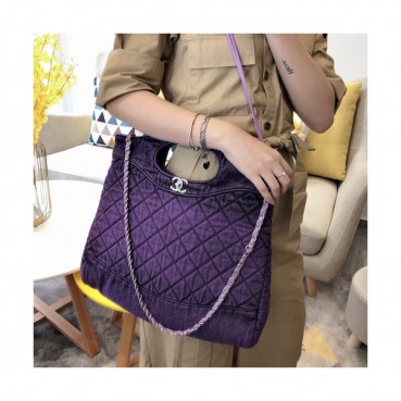 Chanel 2020 31 Denim Tote Shoulder Bag - 샤넬 2020 31 데님 토트 숄더백  CHAB1365, 퍼플
