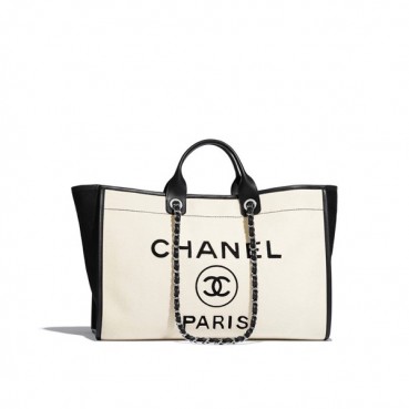 Chanel 2019 Women Felt Tote Shoulder Shopper Bag,44cm - 샤넬 2019 여성용 펠트 토트 숄더 쇼퍼백,CHAB1360, 44cm,화이트