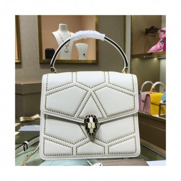 Bvlgari 2019 Serpenti Chain Tote Shoulder Bag,20CM - 불가리 2019 세르펜티 체인 토트 숄더백,BVLB0227,20cm,화이트