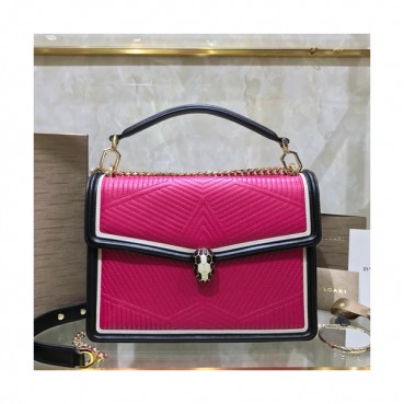 Bvlgari 2019 Serpenti Forever Chain Tote Shoulder Bag,28.5CM - 불가리 2019 세르펜티 포에버 체인 토트 숄더백,BVLB0193,28.5cm,핫핑크