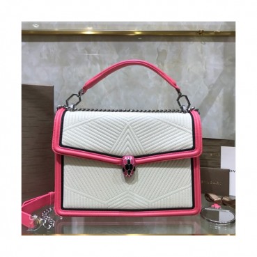 Bvlgari 2019 Serpenti Forever Chain Tote Shoulder Bag,28.5CM - 불가리 2019 세르펜티 포에버 체인 토트 숄더백,BVLB0190,28.5cm,화이트