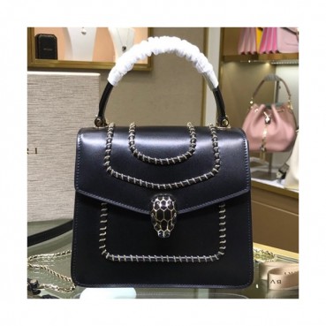 Bvlgari 2019 Serpenti Chain Tote Shoulder Bag,18CM - 불가리 2019 세르펜티 체인 토트 숄더백,BVLB0181,18cm,블랙