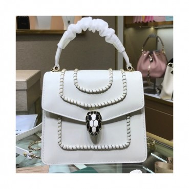 Bvlgari 2019 Serpenti Chain Tote Shoulder Bag,18CM - 불가리 2019 세르펜티 체인 토트 숄더백,BVLB0180,18cm,화이트