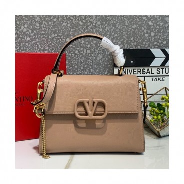 Valentino 2019 Leather Vsling Small Tote Shoudler Bag,25CM - 발렌티노 2019 레더 브이슬링 스몰 토트 숄더백,0025