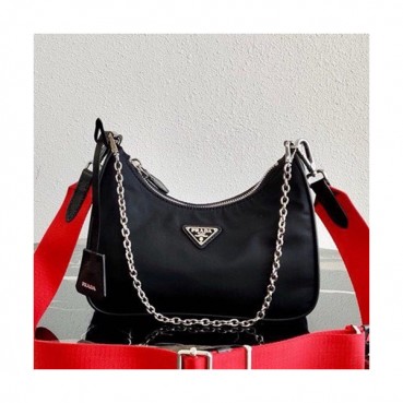 Prada 2019 Nylon Hobo Tote Shoulder Bag,22CM - 프라다 2019 나일론 호보 토트 숄더백,PRAB0103,22cm,블랙